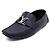 Louis Vuitton Mocassini Monte Carlo in pelle monogrammata blu navy da uomo - vista 2