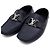 Louis Vuitton Mocassini Monte Carlo in pelle monogrammata blu navy da uomo - vista 5