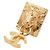 Chanel Orecchini pendenti Lion con logo CC dorato Season VIP Novelty Arancione - vista 2