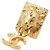 Chanel Orecchini pendenti Lion con logo CC dorato Season VIP Novelty Arancione - vista 3