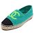 Chanel Sneaker espadrille in tweed verde da donna - vista 2
