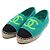 Chanel Sneaker espadrille in tweed verde da donna - vista 3