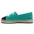 Chanel Sneaker espadrille in tweed verde da donna - vista 4
