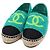 Chanel Sneaker espadrille in tweed verde da donna - vista 5