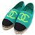 Chanel Sneaker espadrille in tweed verde da donna - vista 6