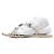 Tory Burch Sandali Mules e Pantofole da Donna in Pelle Avorio con Logo - vista 4