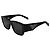 Prada Square Sunglasses Triangle Metal Logo Black