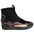 Dries Van Noten Stiefel aus Leder und Samt Braun Schwarz