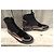 Dries Van Noten Stiefel aus Leder und Samt Braun Schwarz - Ansicht 2