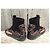 Dries Van Noten Stiefel aus Leder und Samt Braun Schwarz - Ansicht 4