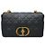 Cannage Dior Borsa nera media con finiture dorate Nero