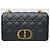 Cannage Dior Borsa nera media con finiture dorate Nero - vista 2
