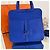 Hermès Borsa Halzan Verso Clemence Gold Hardware Blue Nappa - vista 7