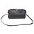 Burberry Clutch a tracolla in pelle di vitello granulata nera con motivo check Nero
