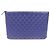 Chanel Clutch della serie Classic Large in agnello blu navy con logo CC argento
