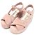 Chanel Sandali con tacco zeppo con logo CC laterale in scamosciato rosa chiaro - vista 3