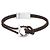 Salvatore Ferragamo Bracciale Large Double Braid in pelle marrone doppia