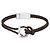 Salvatore Ferragamo Bracciale Large Double Braid in pelle marrone doppia - vista 2