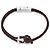Salvatore Ferragamo Bracciale Large Double Braid in pelle marrone doppia - vista 6