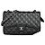 Chanel Borsa Classic Large Flap Nera Caviar Argento Nero