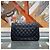 Chanel Borsa Classic Large Flap Nera Caviar Argento Nero - vista 7
