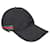 Gucci Canvas Baseball Cap mit Web Loop Schwarz