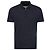 Kiton T-shirt a maniche corte blu navy con polo a collo con zip e logo ricamato