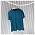 Loro Piana Kurzärmeliges Cashmere-T-Shirt mit Rundhalsausschnitt Blau - Ansicht 3