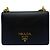Prada Borsa a tracolla con patta a catena in pelle Saffiano Nero Oro - vista 3