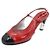 Chanel Escarpin slingback à talon en cuir verni rouge et noir - vue 2