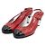 Chanel Escarpin slingback à talon en cuir verni rouge et noir - vue 3