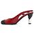 Chanel Escarpin slingback à talon en cuir verni rouge et noir - vue 4