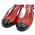 Chanel Escarpin slingback à talon en cuir verni rouge et noir - vue 5