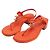 Chanel Sandali da donna in pelle di capra Classic Goatskin CC Chain Logo Arancione - vista 3