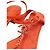 Chanel Sandali da donna in pelle di capra Classic Goatskin CC Chain Logo Arancione - vista 5