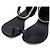 Giuseppe Zanotti Sandali flat in pelle nera con decorazioni in cristalli e perle - vista 5