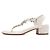 Chanel Sandali da donna in pelle di capra classica bianca con tracolla con logo CC e catena Bianco