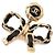 Chanel Orecchini a nastro in pelle di vitello e metallo dorato con logo CC D'oro - vista 2