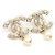 Chanel Orecchini pendenti con perla e logo CC in cristallo dorato Season Multicolore
