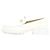 Chanel Mocassini White Enamel Patent Leather Gold Pearl CC da donna Bianco