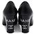 Chanel Décolleté in pelle nera con logo e tacco in cristallo da donna Nero - vista 5
