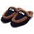 Hermès Mule e sandali in scamosciato marine e shearling dorato D'oro - vista 3