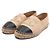 Chanel Sneakers bicolore in pelle di agnello beige con logo CC per donna Marrone - vista 3