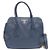 Prada Borsa Tote Viteo Daino con logo dorato Blu - vista 11
