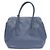 Prada Borsa Tote Viteo Daino con logo dorato Blu - vista 13