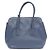 Prada Borsa Tote Viteo Daino con logo dorato Blu - vista 3