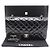 Chanel Borsa a tracolla Classic Medium in vernice con catena argentata Nero - vista 12