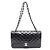 Chanel Borsa a tracolla Classic Medium in vernice con catena argentata Nero - vista 13