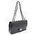 Chanel Borsa a tracolla Classic Medium in vernice con catena argentata Nero - vista 14
