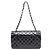 Chanel Borsa a tracolla Classic Medium in vernice con catena argentata Nero - vista 15